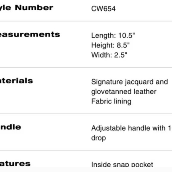 Hamptons Hobo Bag In Crystal Signature Jacquard NWT - Picture 4 of 4